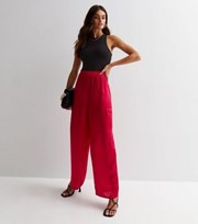 New Look Pink Satin Cargo Trousers